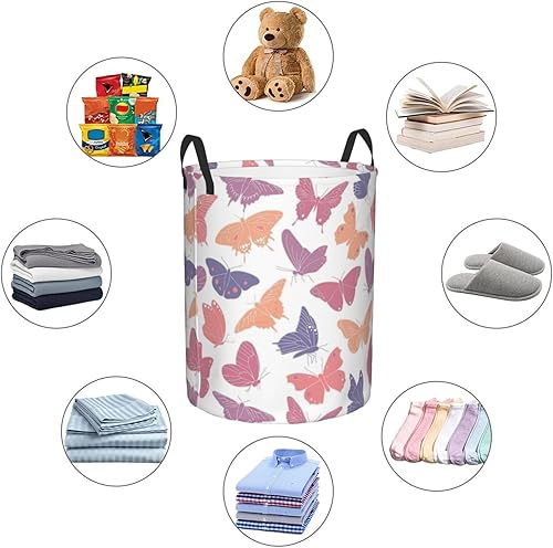 Miniatura 6 de Cesta de lavandería plegable grande con asas, cesta de almacenamiento redonda de fácil transporte, canasta de ropa sucia, cesta de manta para