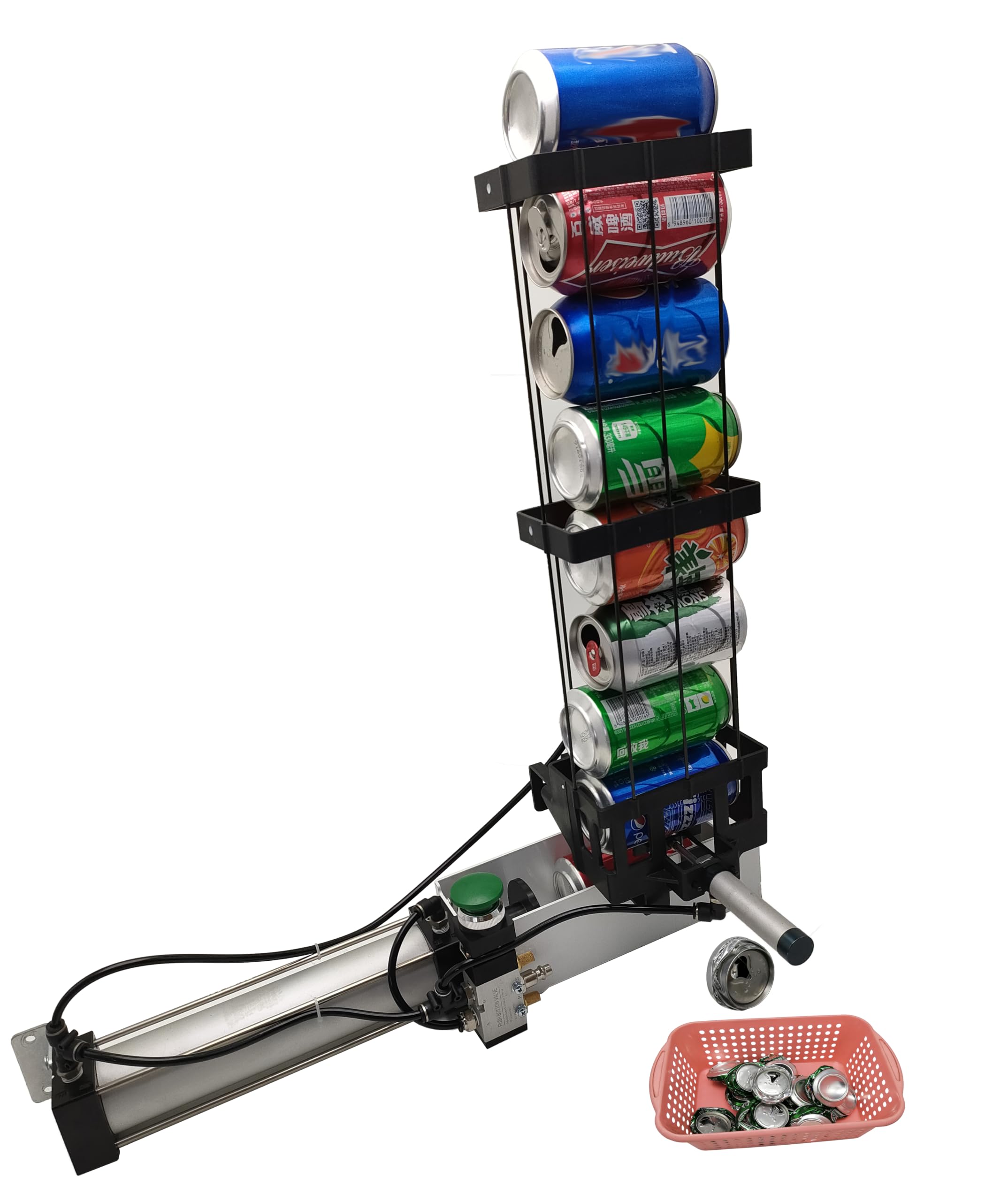 Photo 1 of NKAIKE Auto Aluminum Can Crusher, Heavy Duty Pneumatic Cylinder Soda Beer Can Crusher, Eco-Friendly Recycling Tool (Automatic Button Feeding Style)