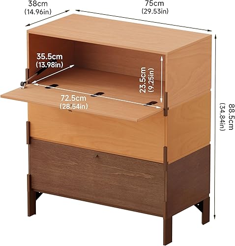 Miniatura 2 de Cómoda apilable con 3 cajones, cómoda personalizable para dormitorio, sala de estar, pasillo, entrada, armario de muebles de estilo mediados