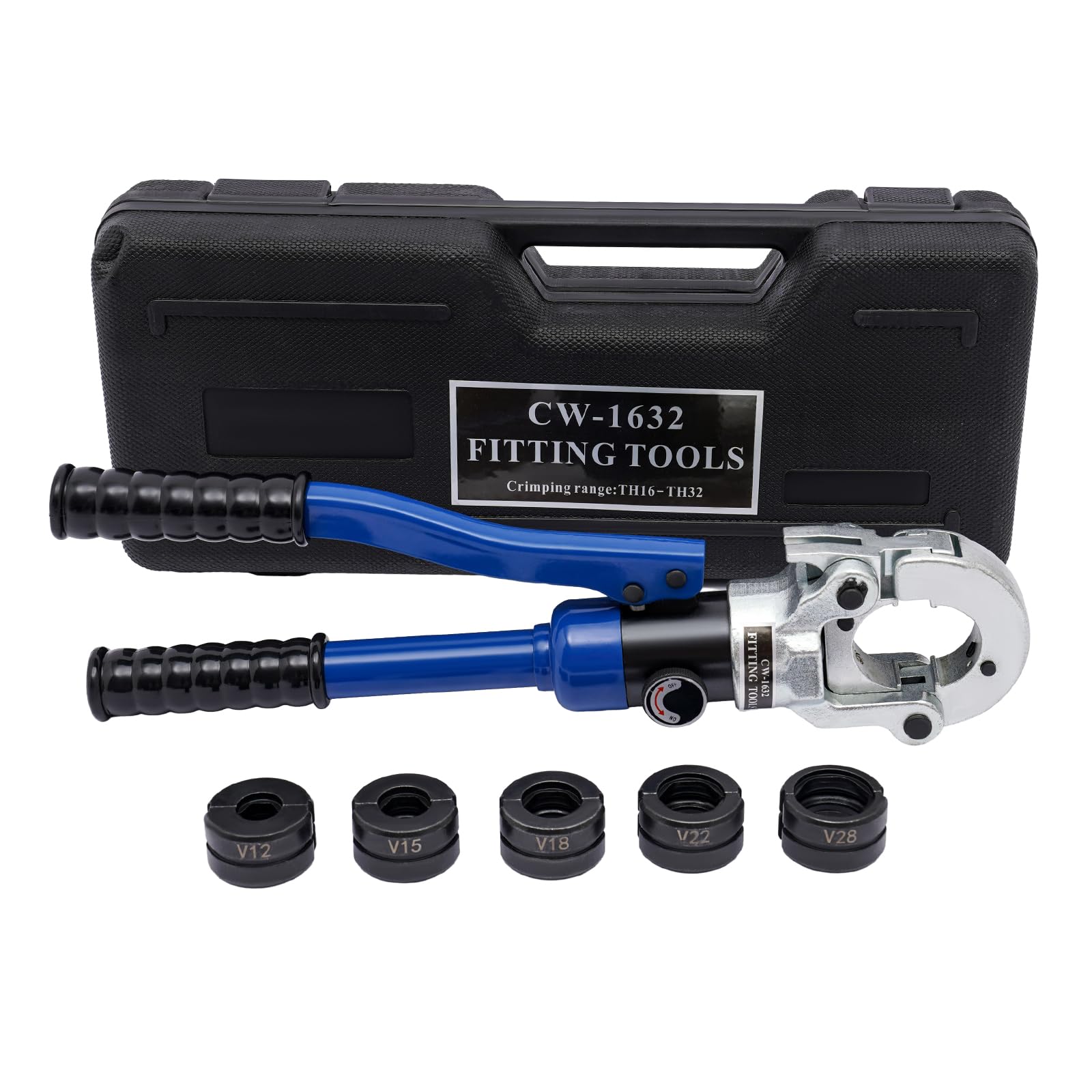 Alicates de prensa hidráulica, 8 tonos, contorno en V, alicates de prensado hidráulicos, 12-28 mm, mordazas de prensado, herramienta de prensado de tubos para tubos compuestos, accesorios