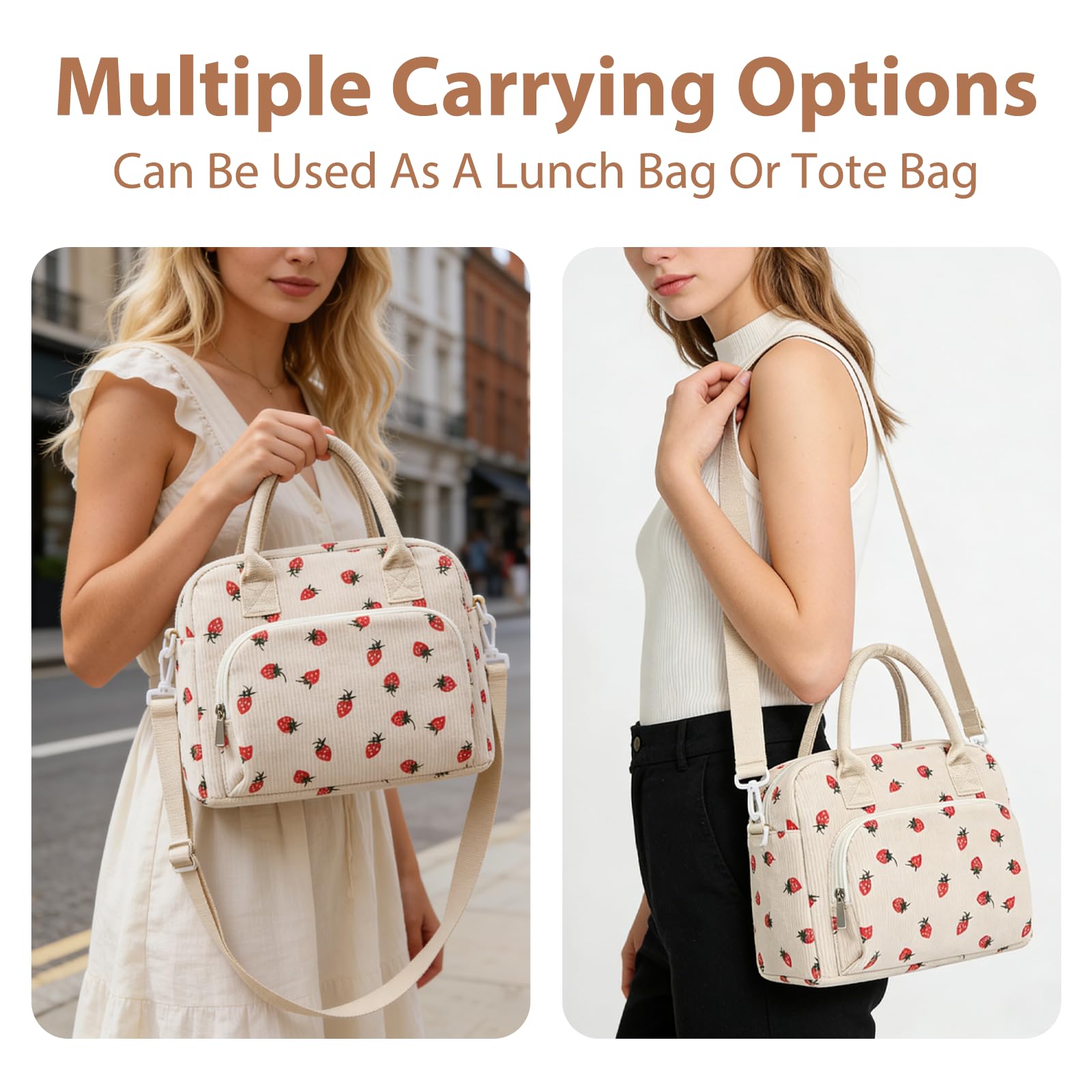 Borsa Termica Porta Pranzo, Capacità 12L, Facile da Pulire, Spalline Regolabili, Design Multi-Tasca, Unisex Pieghevole per il Pranzo all'aperto, Ufficio, Picnic, Scuola