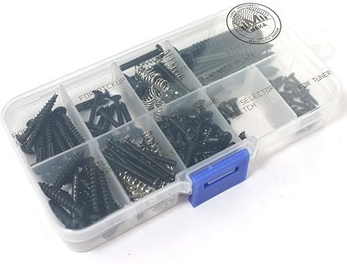 Miniatura 2 de MAKA - Juego de surtidos de tornillos para guitarra con caja, para puente, pastilla, golpeador, afinador, interruptor y placa de mástil de guitarra