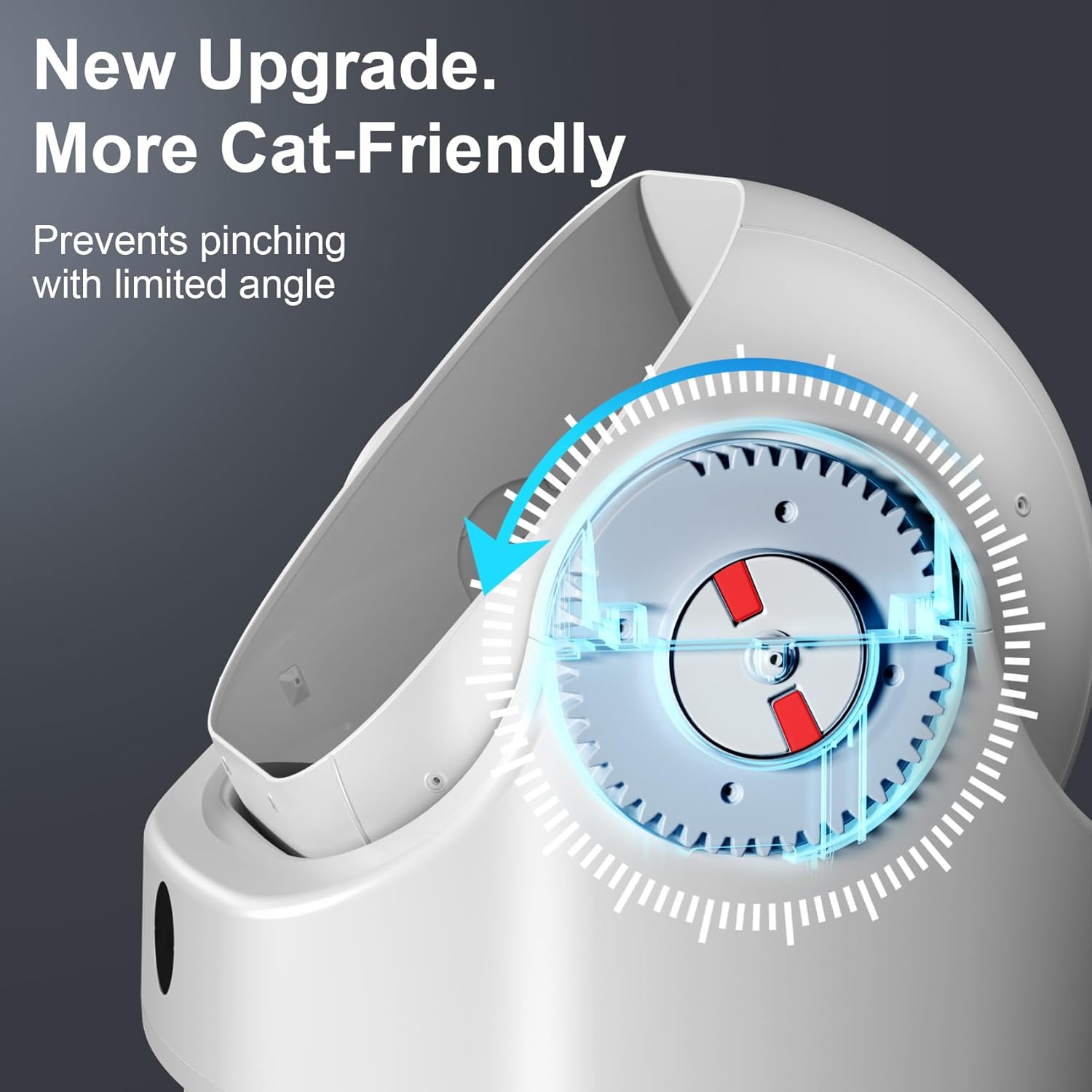 Open Top Self Cleaning Litter Box,70L Automatic Cat Litter Box Self Cleaning with APP Control,Low Noise,Safety Protection,Anti-Pinch Protection&Easy Access Step for Senior Cats,Multiple Cats(White)