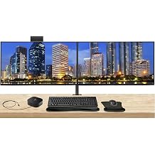 HP Series 7 Pro 27-inch 727pm & 727pk 4K UHD 2160P 2-Pack Monitors Bundle with Desk Mount Stand, USB-C Multiport G5 Dock, MK270 Wireless Keyboard & Mouse, Gel Mouse & Wrist Pad