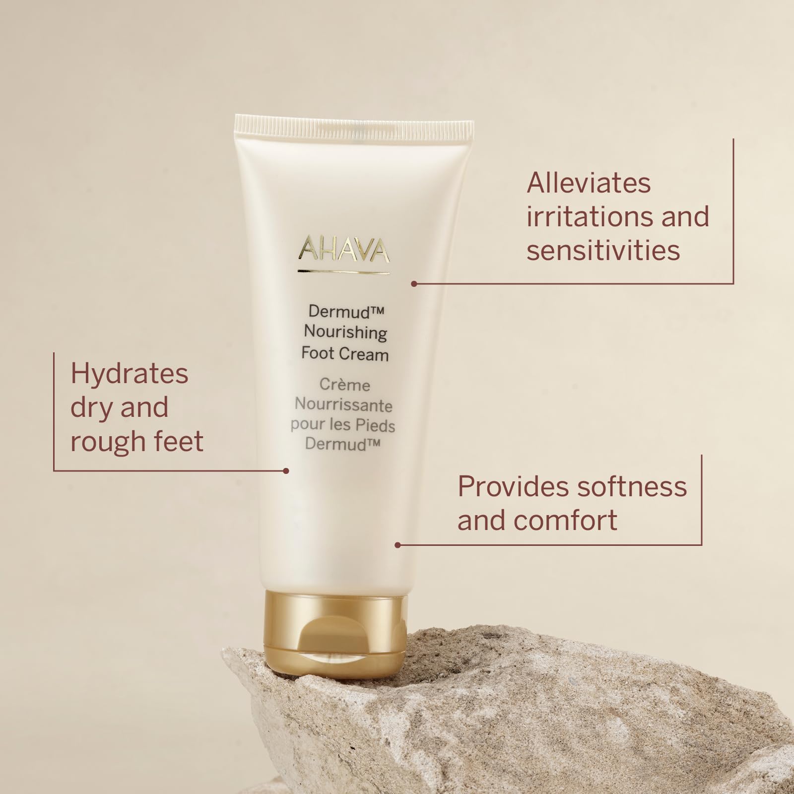 AHAVA Crema per i Piedi al Fango del Mar Morto - Idratazione Intensa e Nutrimento per Piedi Morbidi e Levigati - 100ml