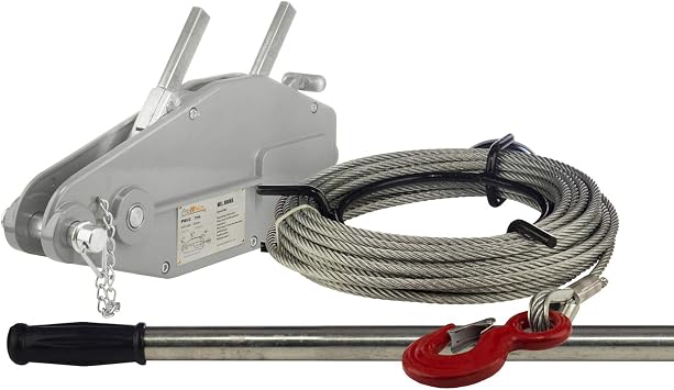 Prowinch 1760 lbs. 800Kg Lever Wire Rope Puller Hoist 65 ft Wire Rope