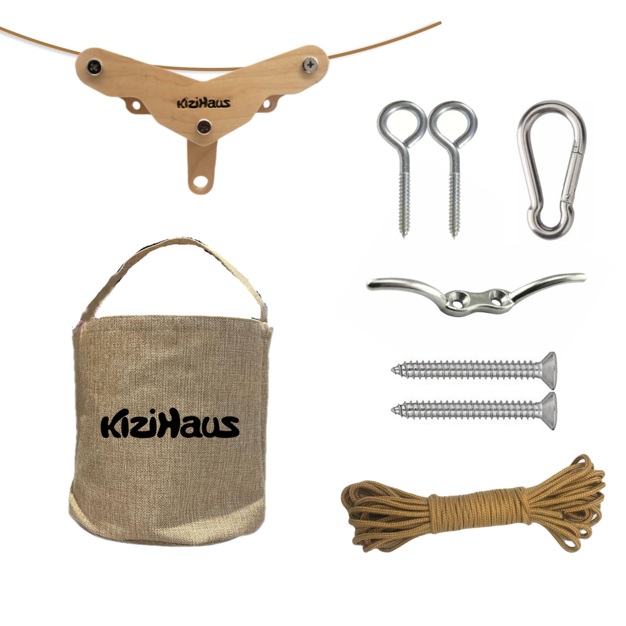 Jute Canvas Bag Kit for a Treehouse | Treehouse Accessories | Kids Outdoor playset | Playground | Backyard | Kits for Backyard | Play Equipment