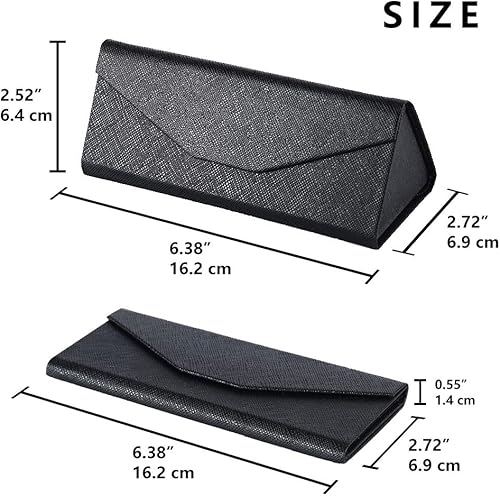 Miniatura 3 de Glasses Cases, Eyeglasses Case Hard Shell For Men Women, PU Folding Glasses Sunglasses Case Portable With Clean Cloth