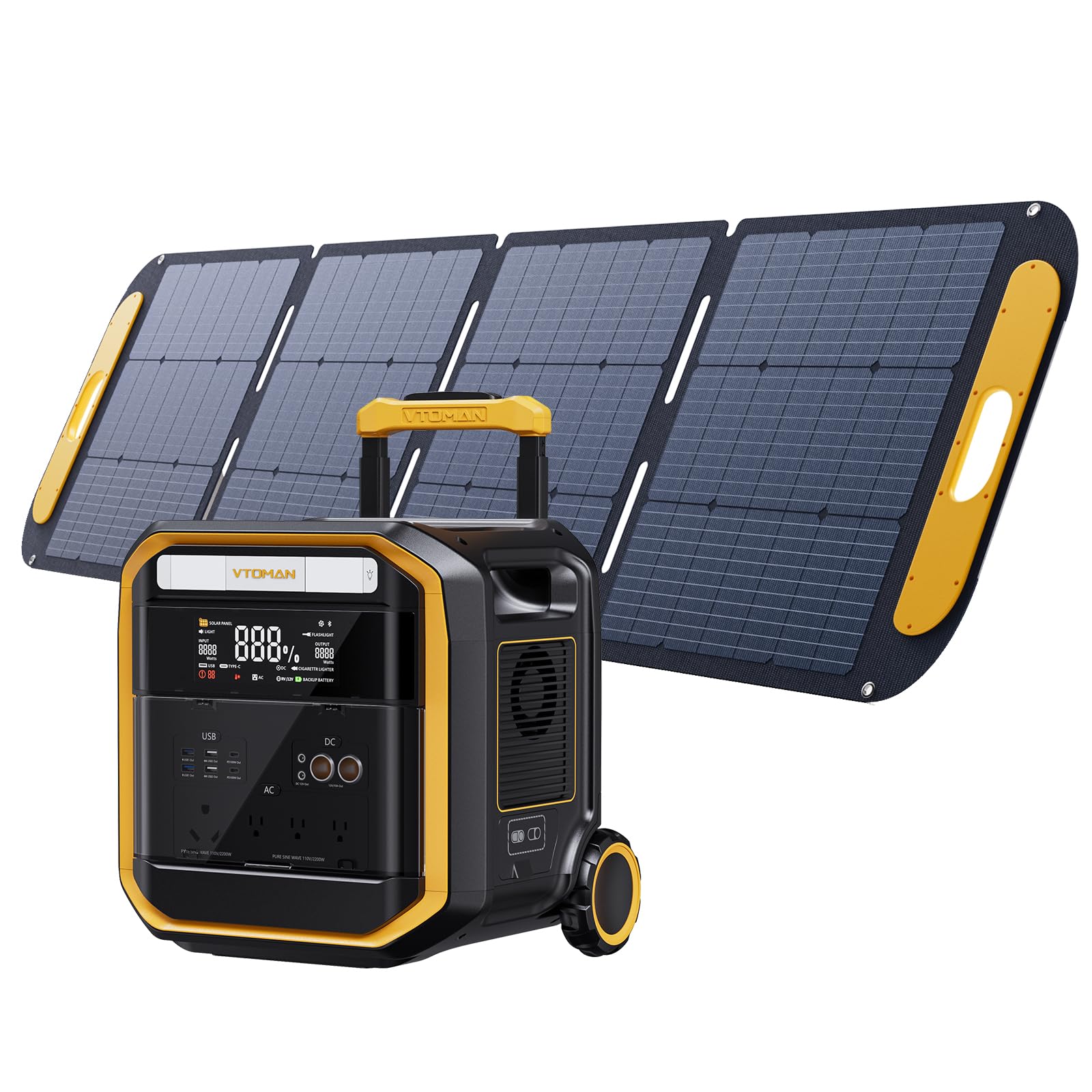 VTOMAN FlashSpeed Pro 3600 Portable Power Station 3096Wh LFP Battery Solar Generator with 200W Solar Panel 2Hr Fast