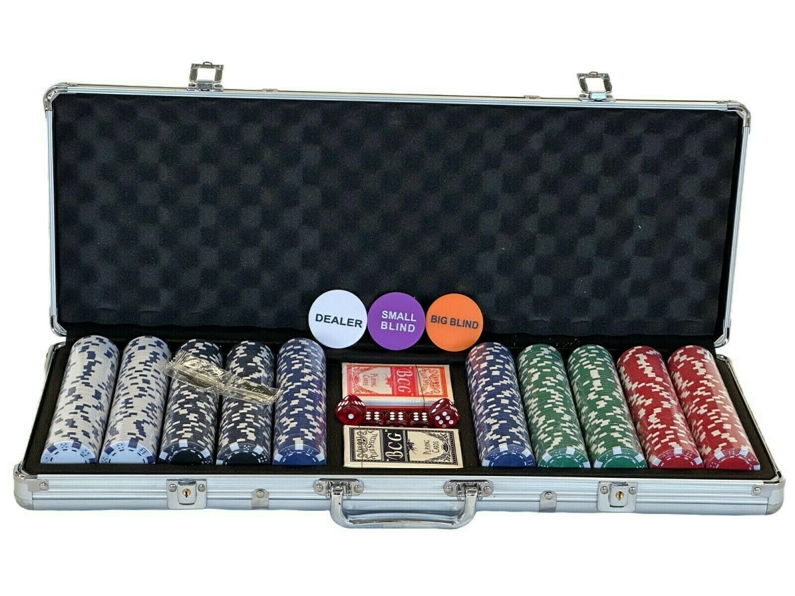 Pegasi Pokerkoffer - Pokerset - 500 Laser Pokerchips - Poker Komplett Set 11.5g Chips Deluxe - Ideales Texas Hold Em Set - Mit Koffer, Pokerchips, und Pokerkarten