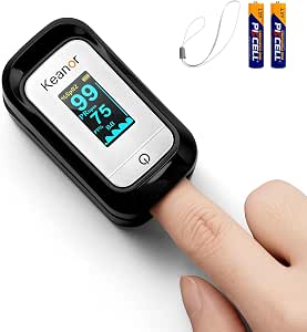 Pulse Oximeter, Oxygen Meter Finger Monitor with Alarm & PI, Finger Pulse Oximeter for SpO2 Blood Oxygen Saturation & Heart Rate, Portable O2 Monitor for Adults & Kids - View 2