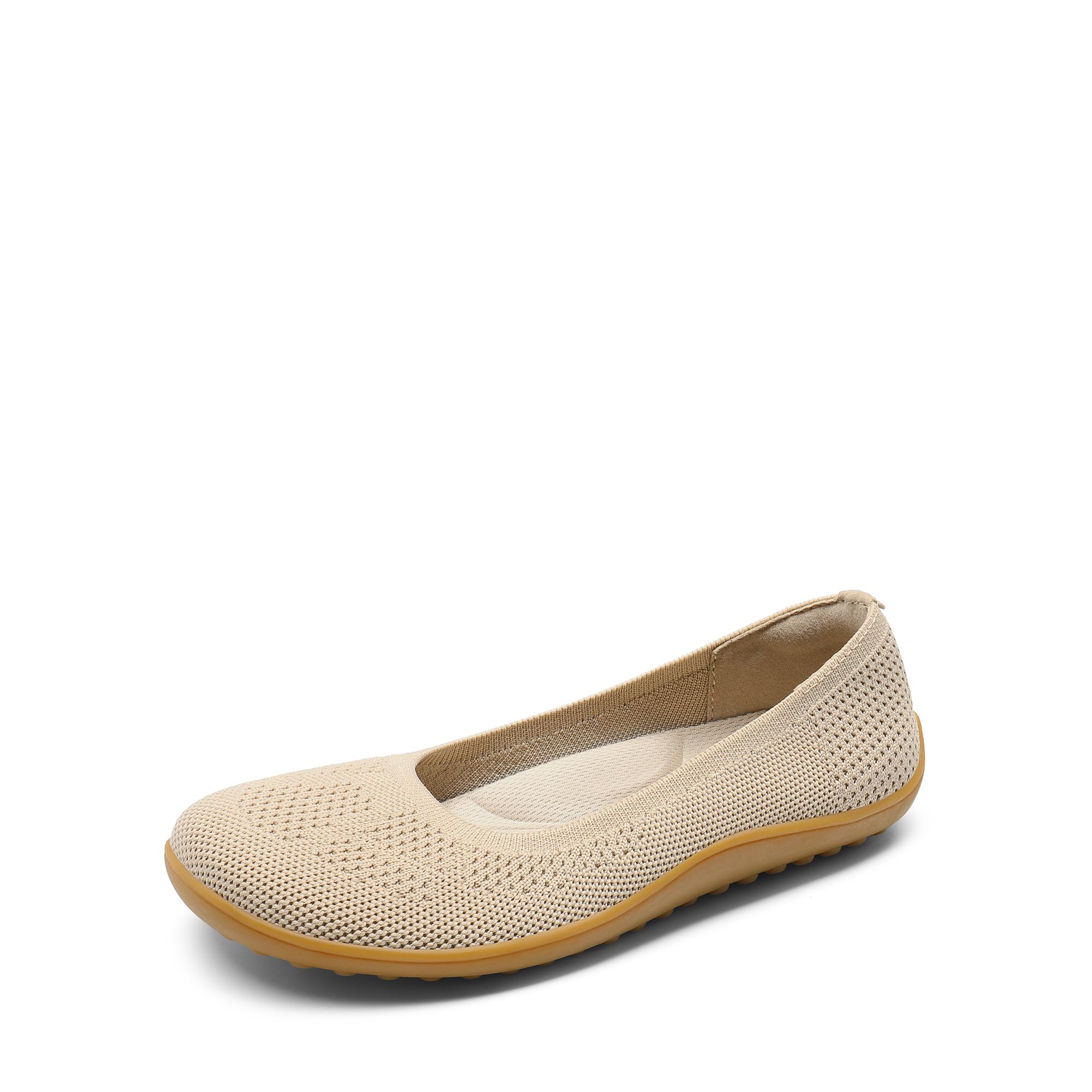 DREAM PAIRS Women's Ballet Flats, Wide Toe Box Knit Flats for Women with Arch Support, Comfortable Slip On Dressy Travel Work Business Office Shoes for Women