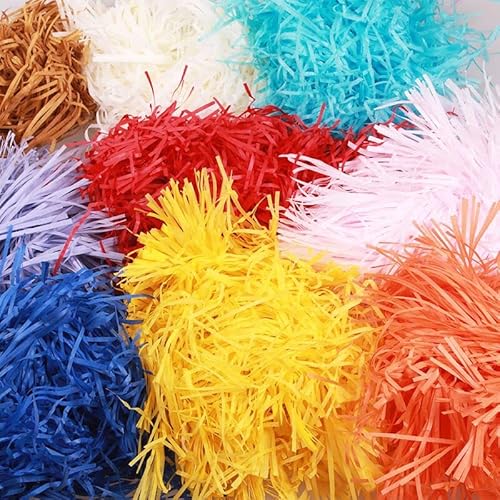 Jieddey Papier Füllmaterial für Geschenkbox,Geschreddertes Papier 100 G Ostergras Raffia Hamper Shreds SeidenPapier zum Verpackungen Füllen Körben Geschenken Blau