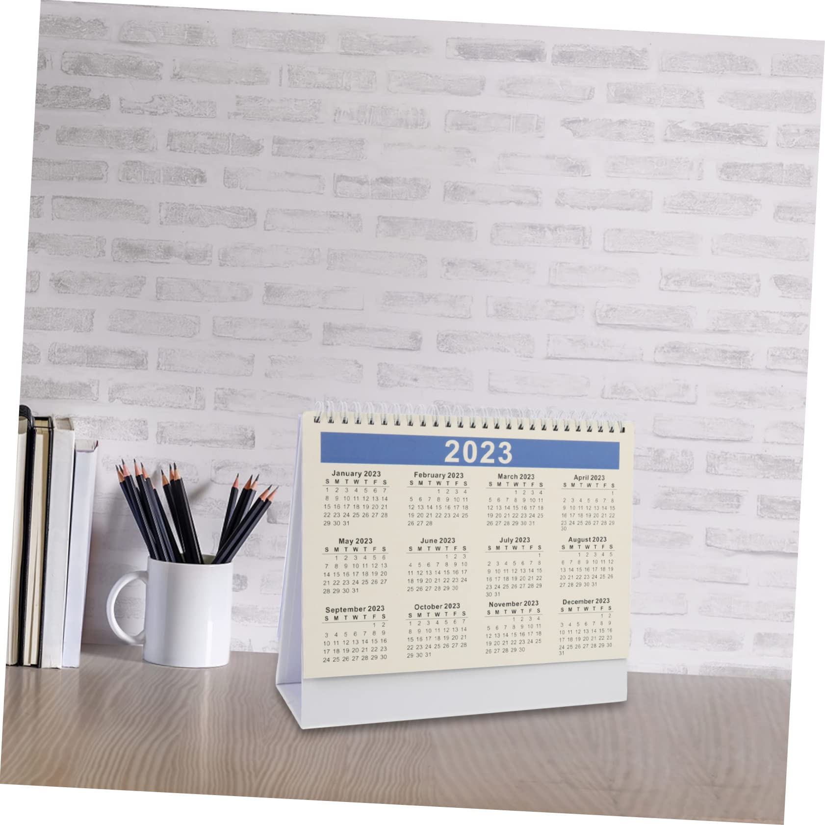 STOBOK 5stücke Monatlicher Desktop-kalender Stilvoller Aufstellbarer Kalender Für Home Office Und Schule Spiralbindung Und Faltbarem Standfuß Für Planung Und Organisation
