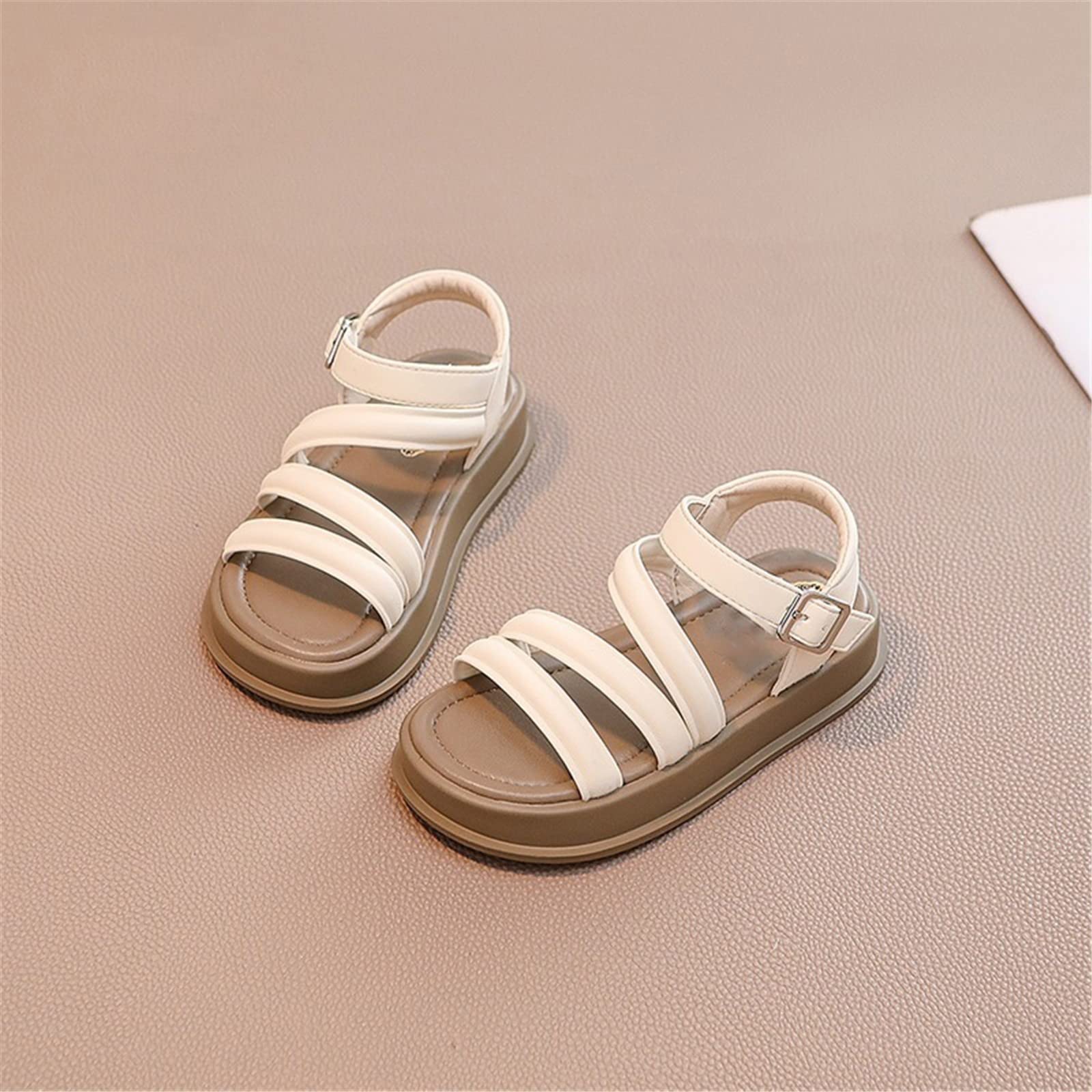 Genérico Chica Rojo Punta Cap Sandalias verano en fondo grueso color sólido sandalias romanas Estilo deportivo niños pequeños niños grandes niña amarillo tenis sandalias