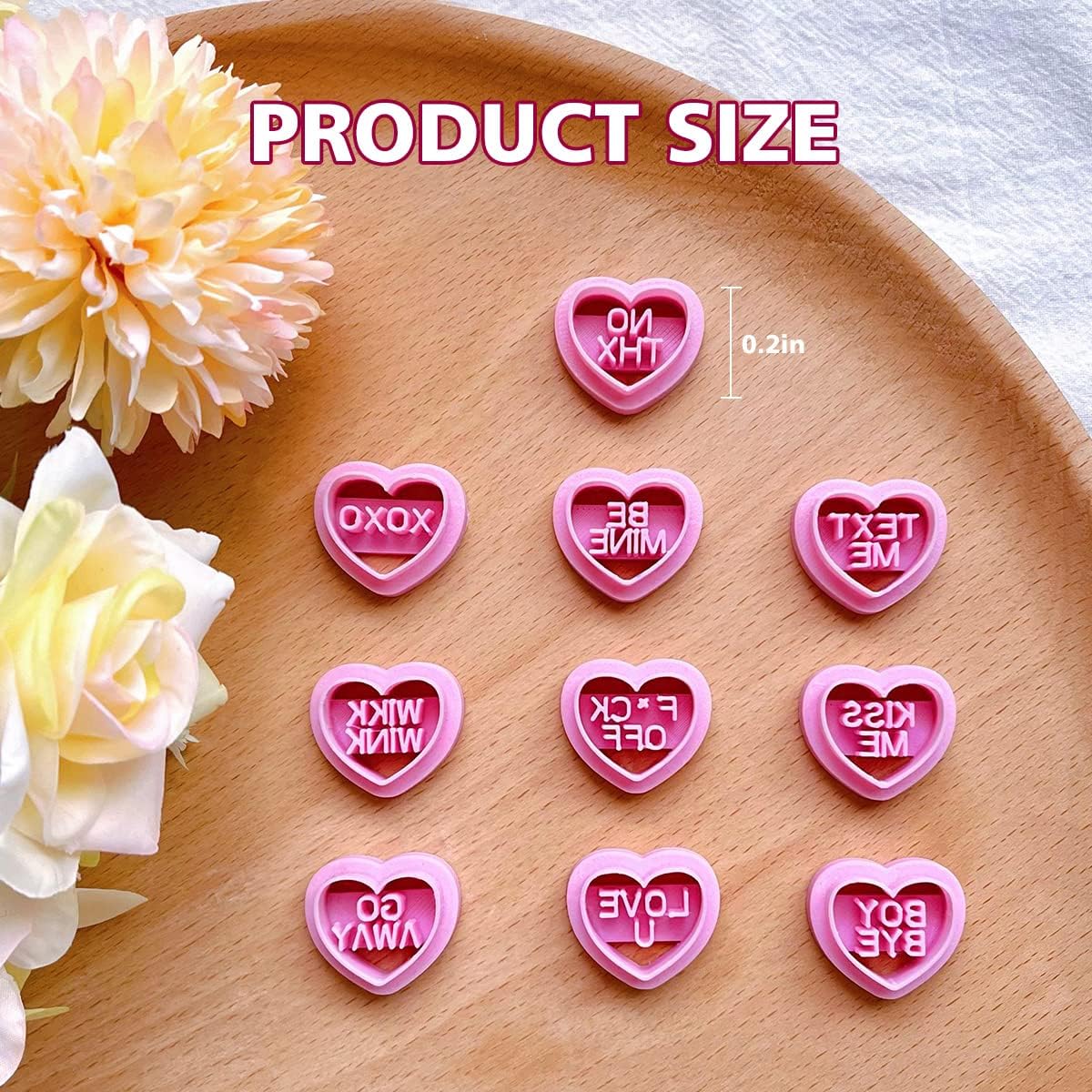 Keoker Polymer Clay Cutters Valentines Day, Small Valentines Heart Clay Cutters for Polymer Clay Jewelry, 24 Shapes Earring Clay Cutters