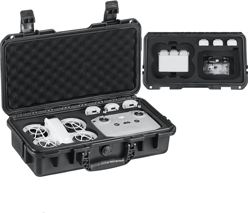 Waterproof Hard Case Compatible with DJI Neo Combo | Travel Carrying Case Holds Neo Drone, RC-N3 Remote Controller, Charging Hub and Up To 7 Batteries