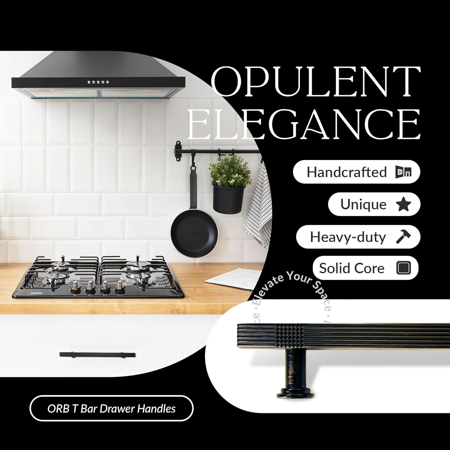 Finely Crafted ORB Bar Handles for Cabinets, Drawers & More, Chic Oil Rubbed Bronze Cabinet Pulls, Classy Bronze Cabinet Pulls, 20-Pack Cabinet Hardware, 5-inch Hole Center