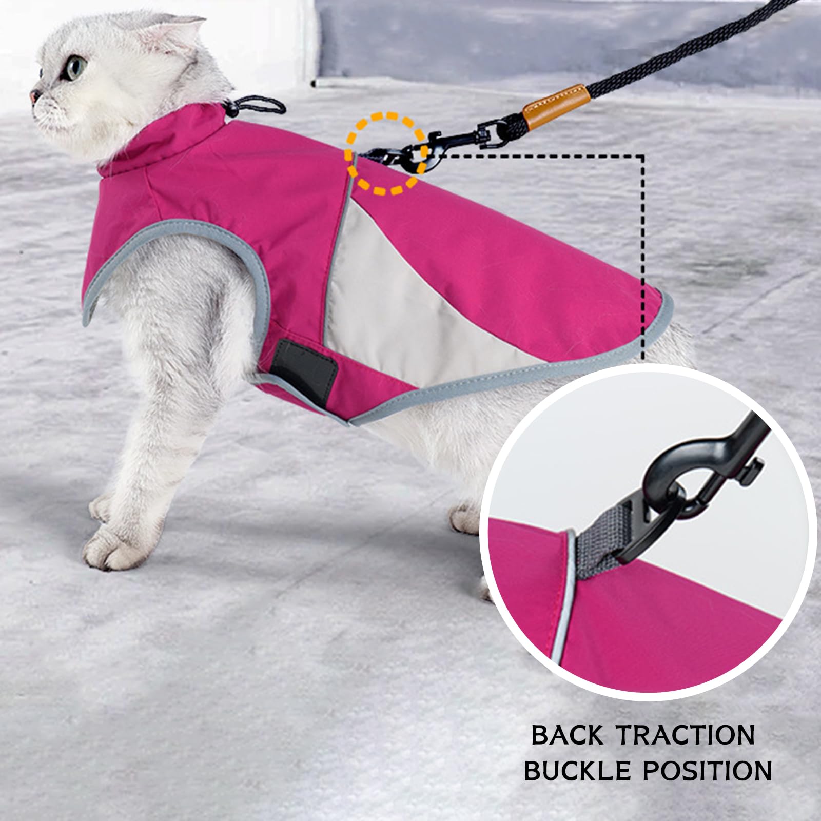 Manteau d'hiver pour Chat,Veste pour Chat et Chien Coupe-Vent et Chaud,Vêtements pour Chat,Manteau Chaud pour Animaux,Pull-Over pour Chat,pour Chats de Petite, Moyenne et Grande Taille (Gris,S,1)