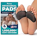 Homergy Metatarsal Foot Pads - Soft Gel Ball of Foot Cushions for Pain Relief, Ultra-Thin Sleeve Design, Stays in Place, Breathable & Reusable - Fits Heels, Flats, Sneakers (4 Pads / 2 Pairs)