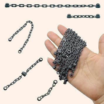Taken All MOC Building Block Chain Links Accessories Chain Rope with End Studs Bricks Bulk Parts DIY Construction Toys Compatible with Major Brand for Kids 6Y+ (Dark Gray)