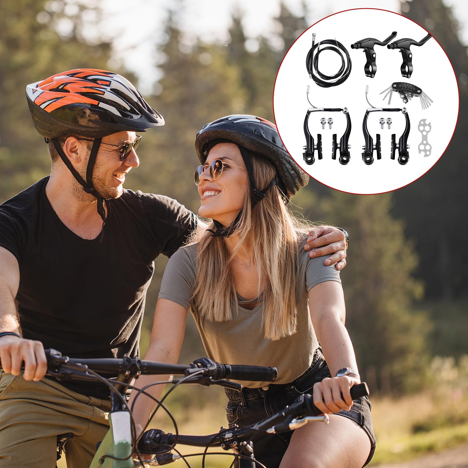 Leva del freno per bicicletta, set completo di freni a V universale, adatto per bici da corsa, mountain bike, City Bike