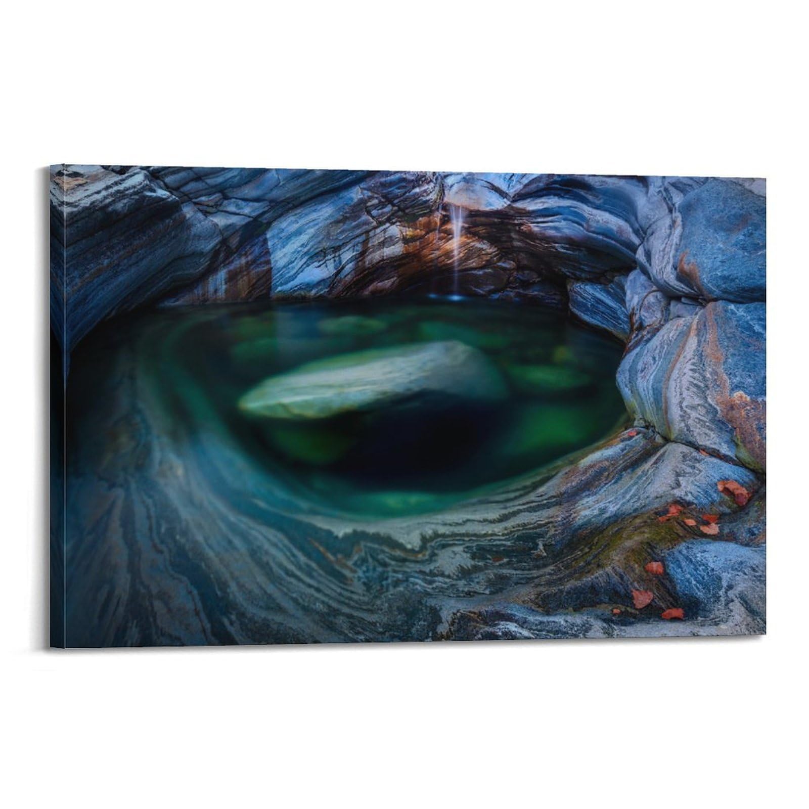 CXHJCA Mural Nature Poster Blue And Green Rock Water Scenery Poster Decorative Painting Canvas Wall Posters And Art Picture Print Modern Family Bedroom Decor Posters 20x30inch(50x75cm)