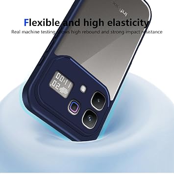 Case Compatible with Infinix Note 60 Pro, Shockproof Soft TPU Bumper & Hard PC Back Cover, Anti-Scratch HD Clear Slim Protective-Blue