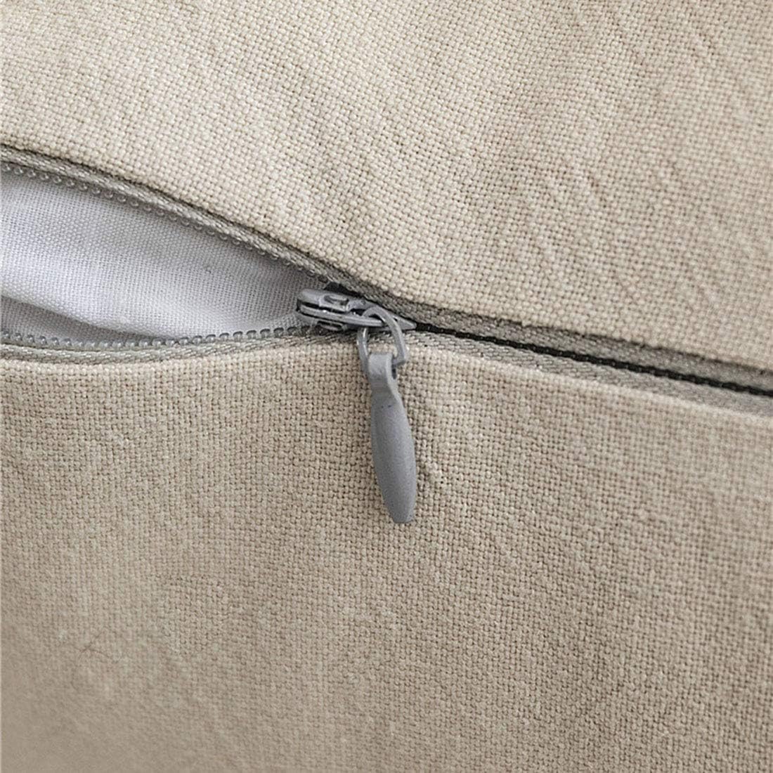 vctops Farmhouse Macrame Cotton Linen Lumbar Decorative Throw Pillow Cover with Long Tassels Boho Hand Woven Tufted Cushion Case for Bed Sofa Couch Bench Car,12x20 Inch,Beige B