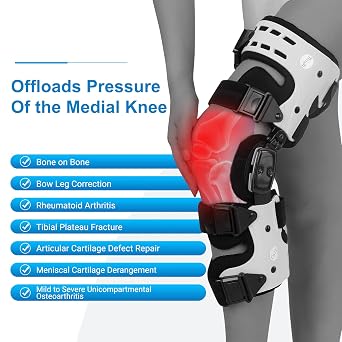 Unloader Left Knee Brace - Lightweight, Low Profile OA Knee Brace for Arthritis Pain and Support - Premium Knee Support for Bone on Bone Cartilage Joint & Osteoarthritis Offloader (Left Leg)
