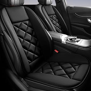 Chezope Car Seat Cushions Lumbar Support Pillows with Comfort Memory Foam Design Washable and Adjustable for Drivers and Office Use (Black)