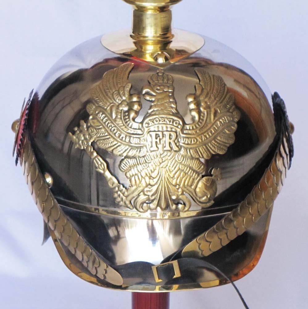 Shiv Shakti Enterprises German Pickelhaube Prussian Spiked Helmet Officers Military FR Badge Helmet