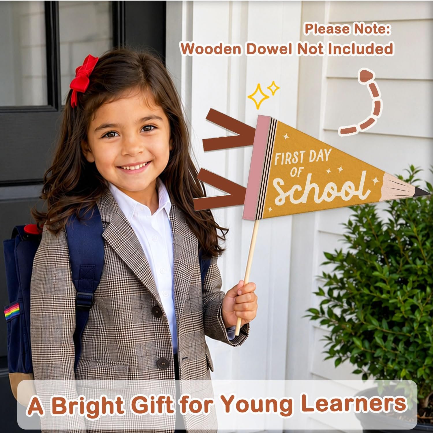First Day of School Pennant Flag Felt Banner Sign,