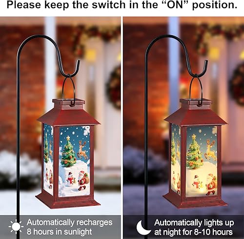 Miniatura 5 de Decoraciones de Navidad, faroles solares con muñeco de nieve para exteriores, impermeables, luces decorativas para regalos de Navidad (muñeco de