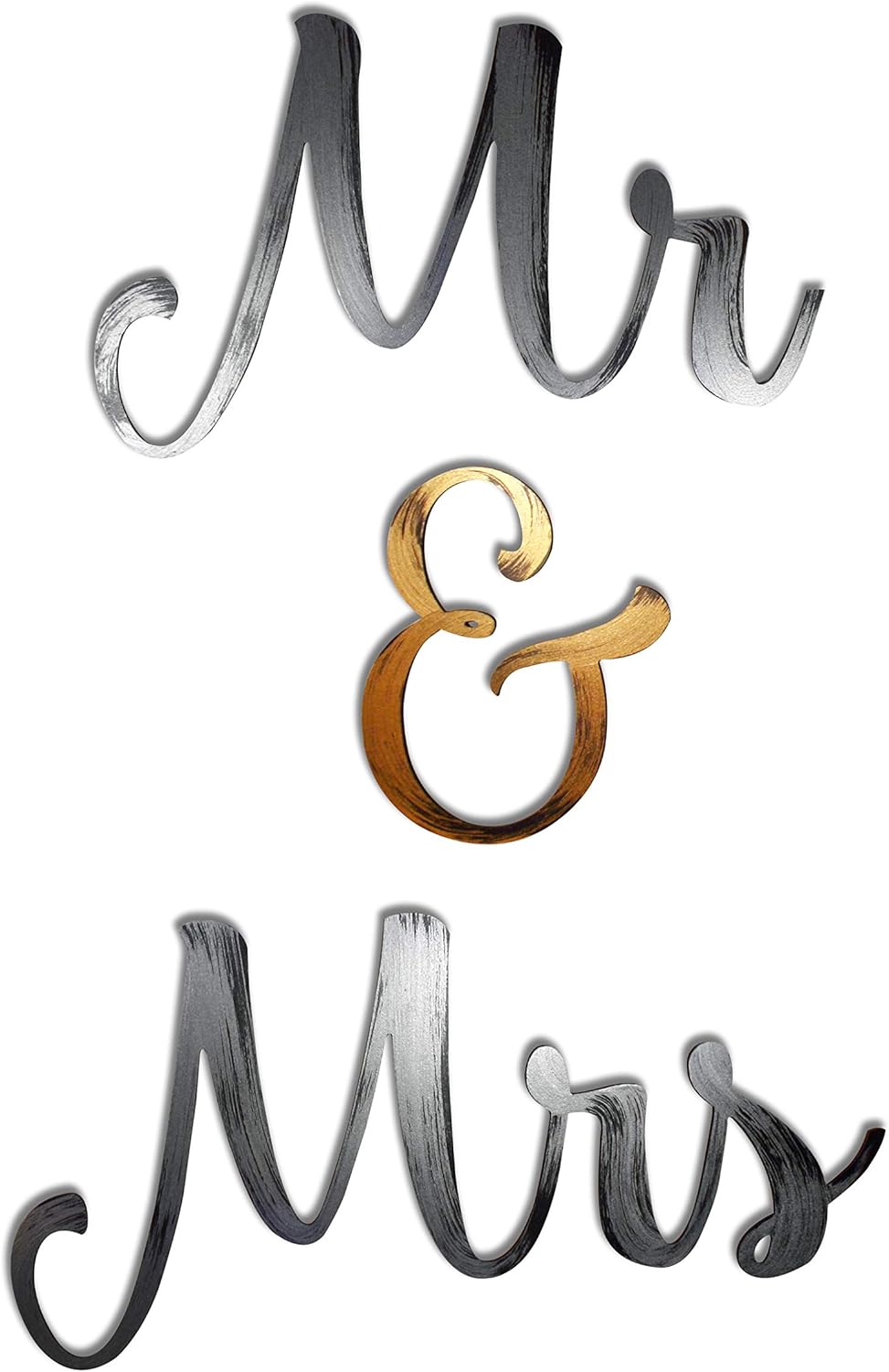 Letter2Word Wall Decor - Mr & Mrs Original Word Wall Art, Gunmetal