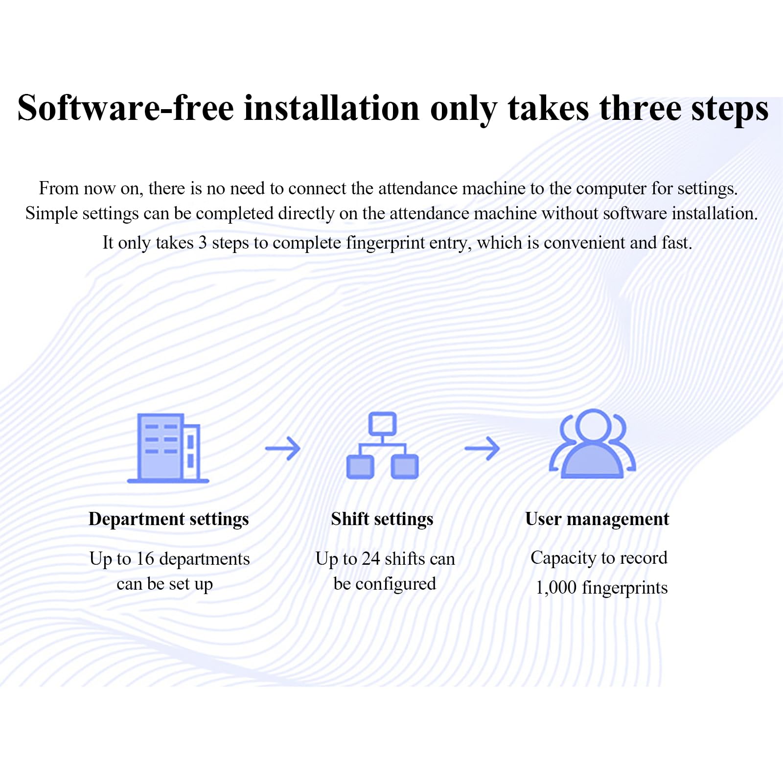 Máquina de asistencia de empleados para pequeñas empresas, soporte multilingüe, generación automatizada de informes, no requiere software, fácil registro de entrada y salida