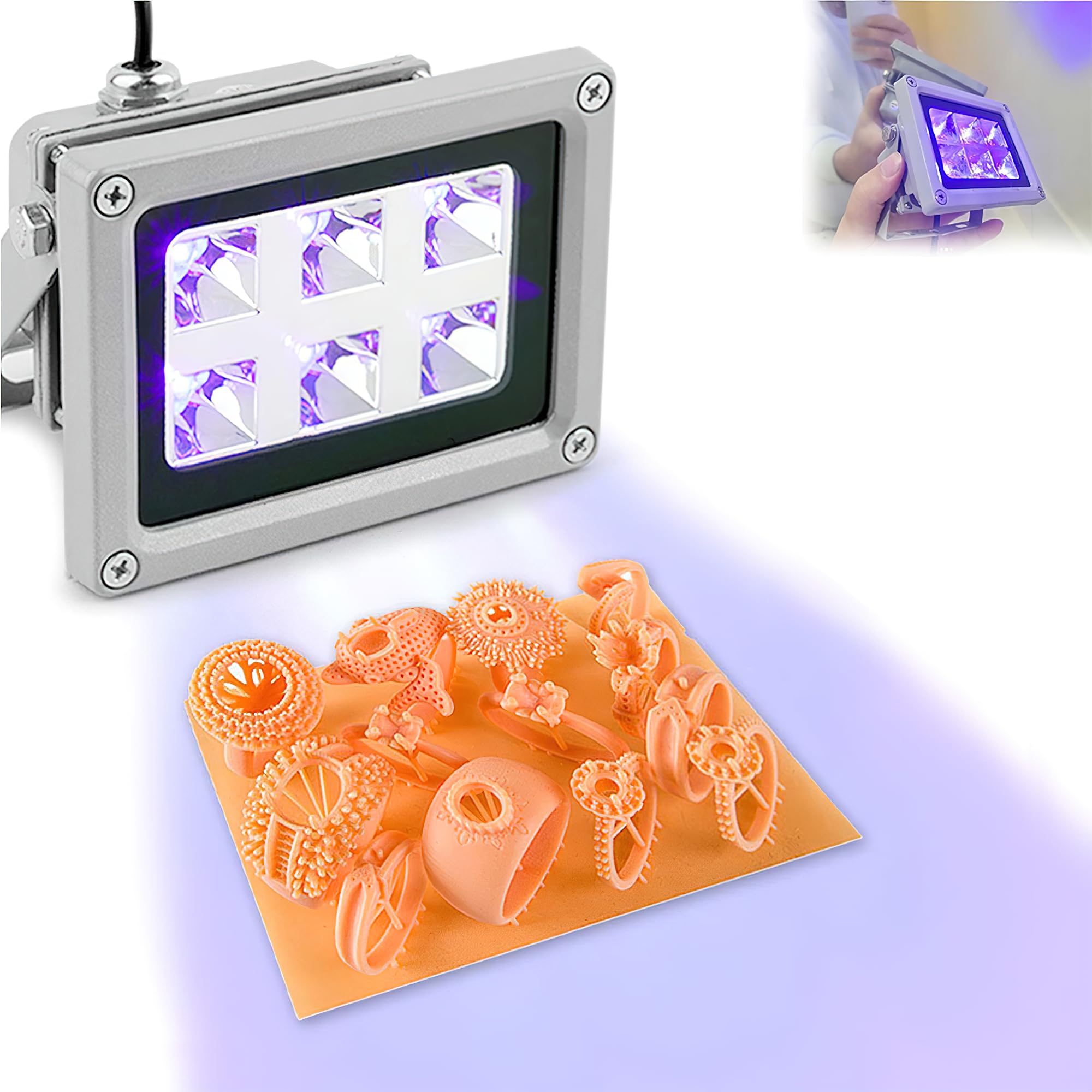 ARKZO UV Light for Resin Art, UV Lamp, UV Resin Lamp, UV Curing Lamp: Ideal for 3D Printer, SLA/DLP/LCD 3D Printing, 405nm LED Lights to Solidify Photosensitive Resin (B0D6GKV6K3) Amazon Price History, Amazon Price Tracker