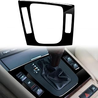 Carbon Fiber PC Vinyl Gear Shift Dashboard Frame Cover Trim Sticker Accessories Decoration Compatible with BMW 3 Series E46 1998-2005 (Glossy Black, Type B)