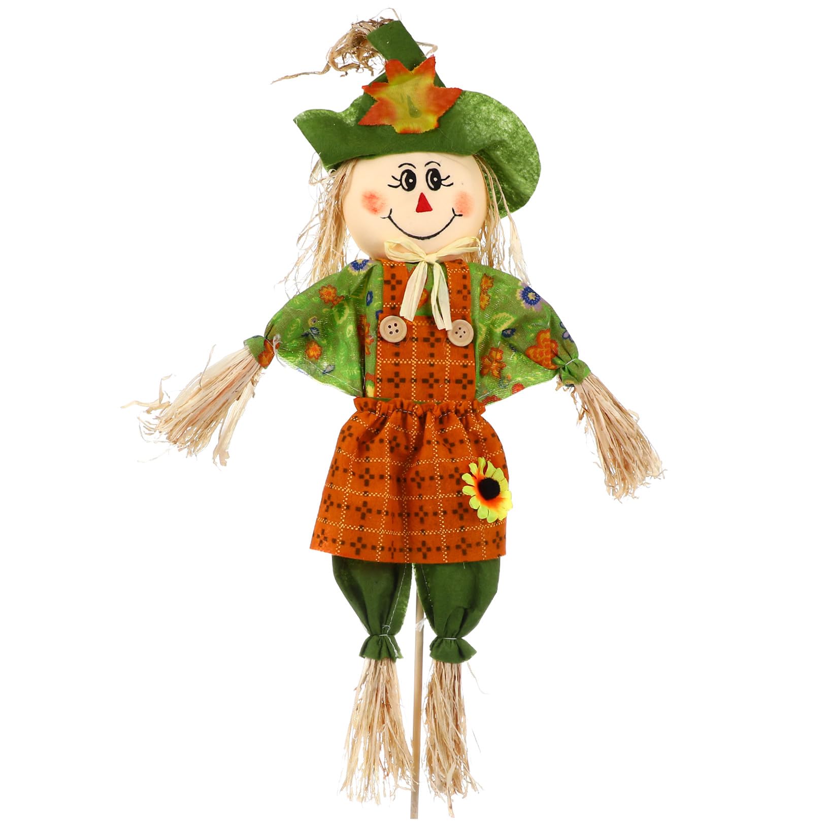 Supvox Gartenfigur aus Stroh für Herbstfest und Halloween Vogelscheuche zur Dekoration für Thanksgiving und Garten Ornament für Erntedankfest und Halloweenparty