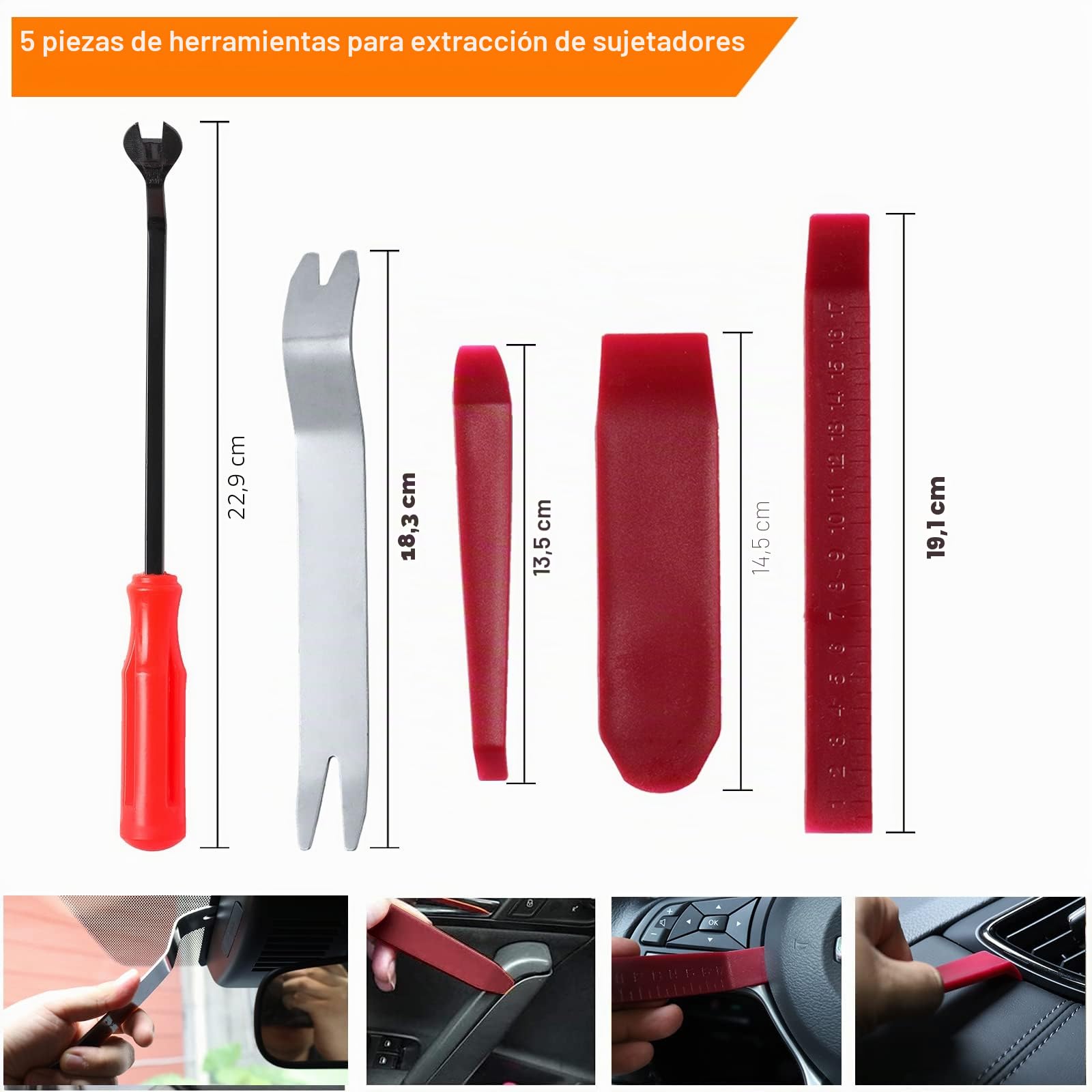 240PCS Remaches Plastico, Universales Grapas Coche 6 Tamaños Clips de Fijación para Coche Grapas Paneles de Puerta de Parachoques Fender con 5 Piezas Herramientas Desmontaje Coche