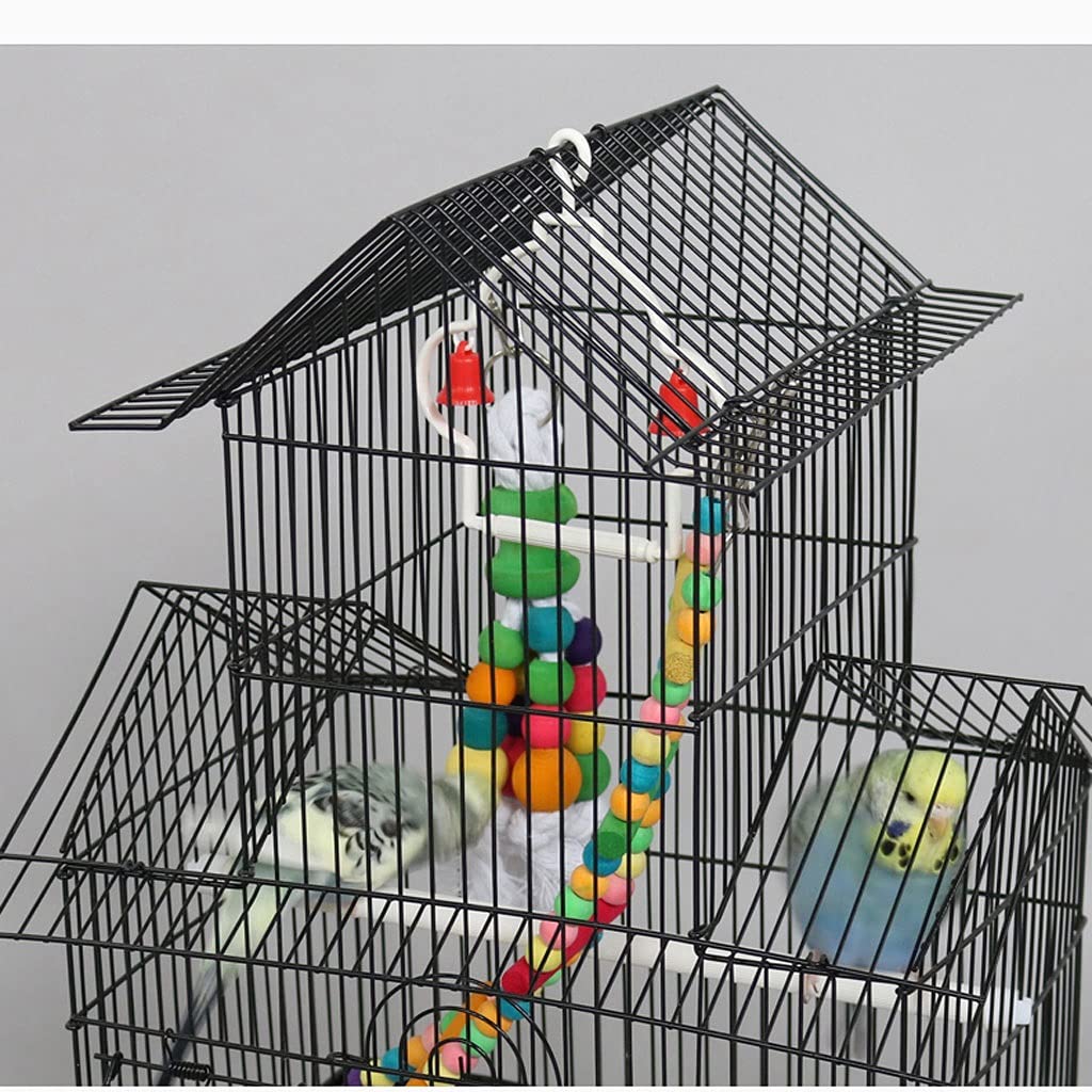 Gabbia Voliera Retro Parrot Bird Cage Black Phoenix Tiger Skin Peony Famiglia Allevamento Cage Adatto per Amore Uccello canarino Pappagallo Bird Cage (Color : B)