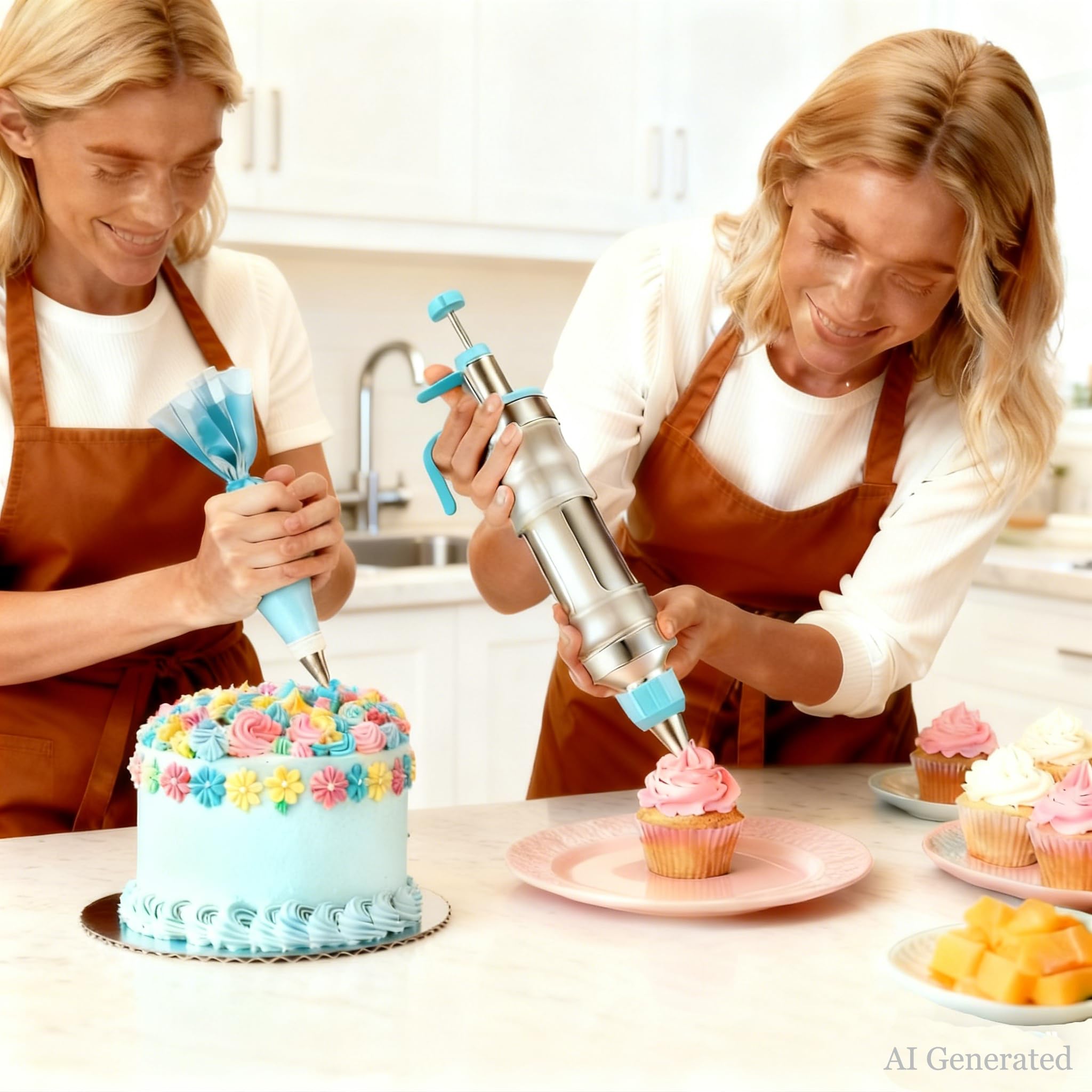 Kuchendekorations-Set, Dessert-Spritzen-Set mit Aufbewahrungsbox für Anfänger, Spritzbeutel und Spritztüllen-Set für Kekse, Cupcakes und Kuchen, Zuckerguss, Fondant