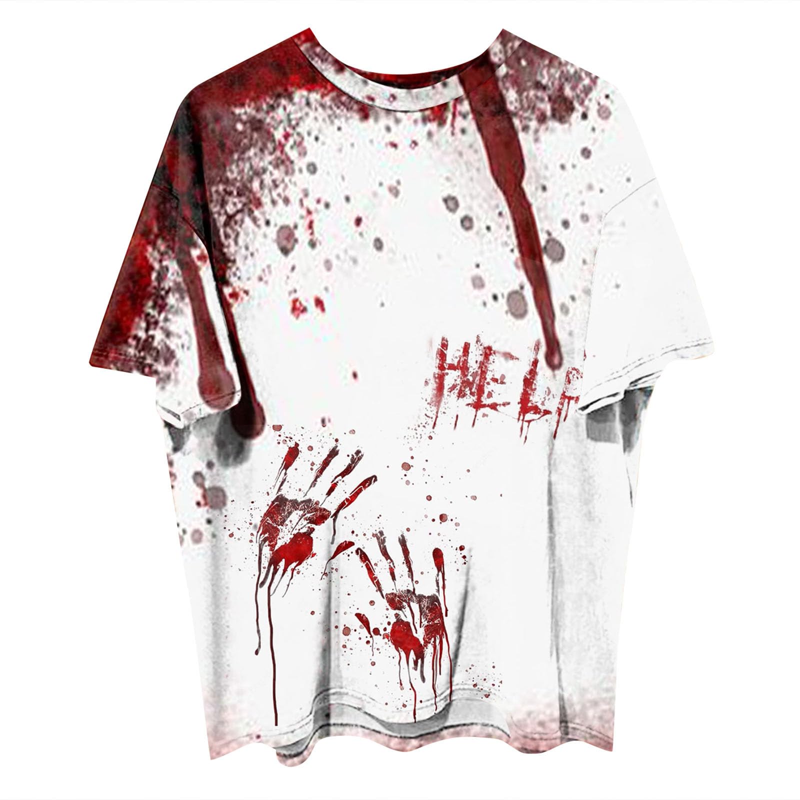 T-shirt Horreur Halloween Homme - Motif Squelette Sanglant, Impression 3D | Pour Déguisement, Soirée Effrayante