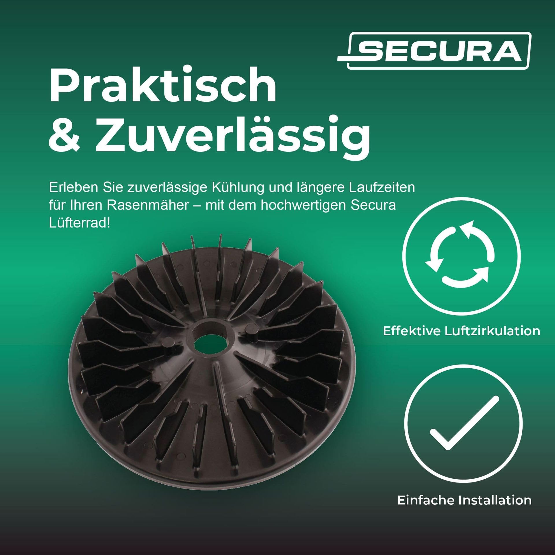 Rasenmäher Lüfterrad 23,5 cm 43-47 Schnittbreite kompatibel mit SABO | SA15180, SAA15180