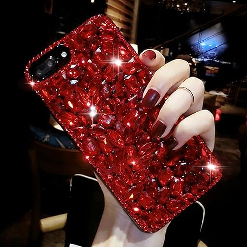 Miniatura 2 de Funda con diamantes brillantes para Samsung Galaxy S10 Plus, diamantes rojos completos, TPU, protector de pantalla, funda para teléfono celular