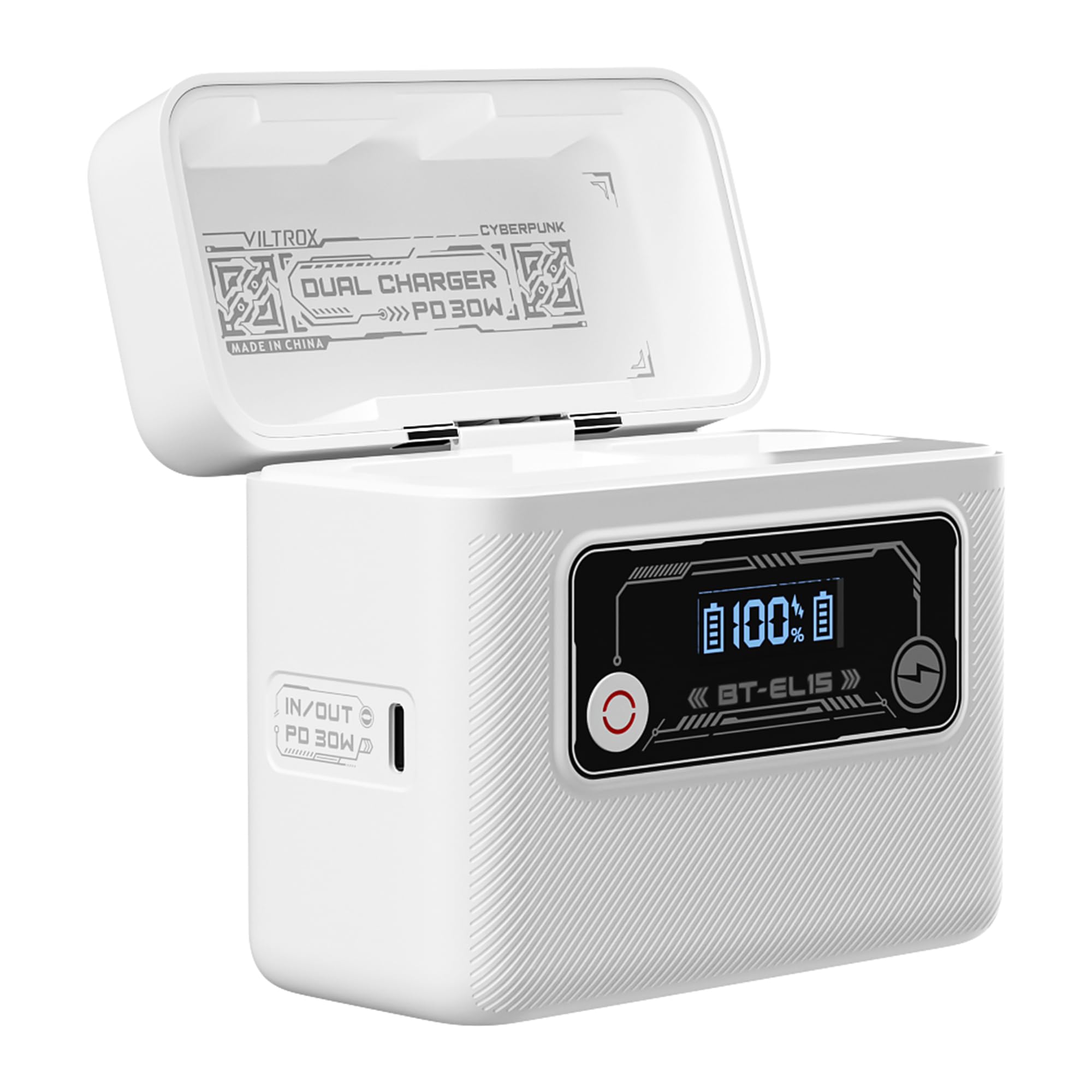 VILTROX EN-EL15 Dual-Akku-Schnellladegerät mit integrierter 5500mAh Powerbank und bidirektionaler 30W USB-C Schnellladefunktion Kompatibel mit Nikon D7200, D7100, D7000, D500, Z7II, Z7, Z5, D610