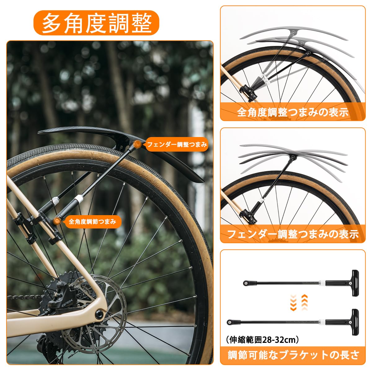 Amazon | ROCKBROS 自転車 泥除け ロードバイク フェンダー 700c