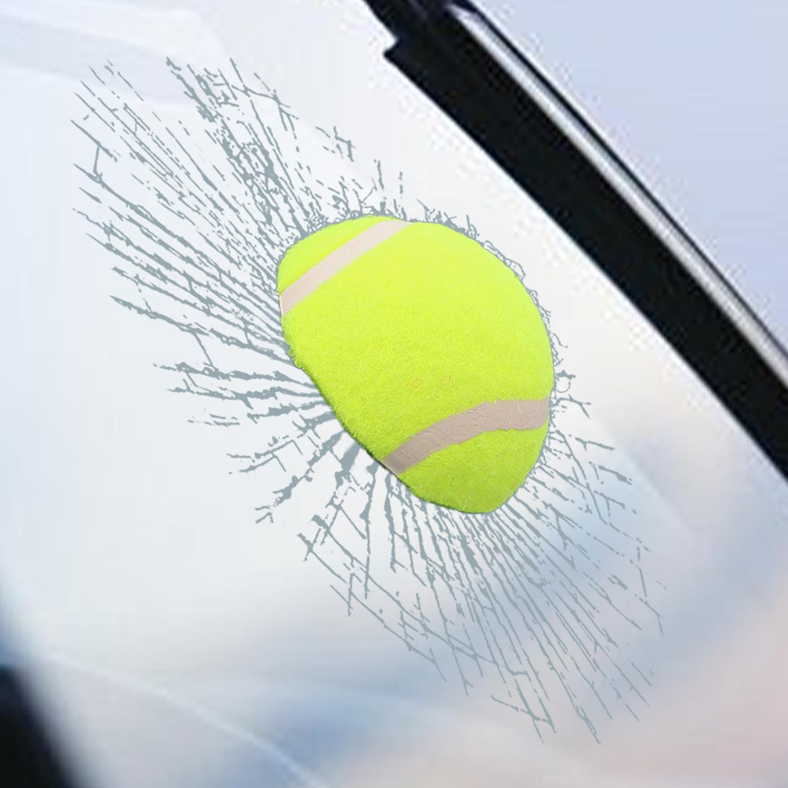 Autocollants 3D pour vitre de fenêtre, balle de tennis, autocollant pour pare- arrière de voiture, balle cassée, décalcomanie, décoration pour la maison
