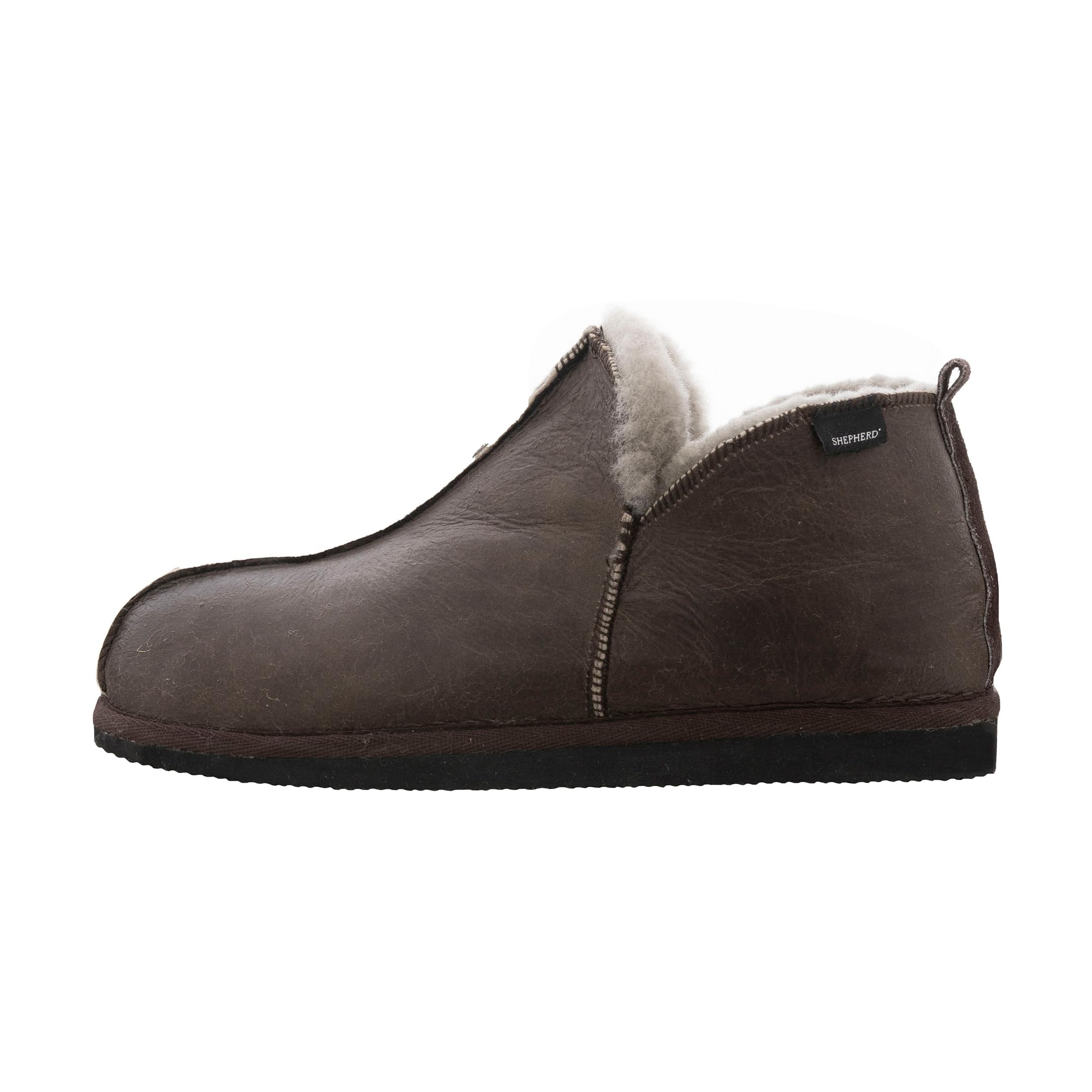 Shepherd Anton Mens Hi-Top Slippers Stone Oiled Antique 12 5