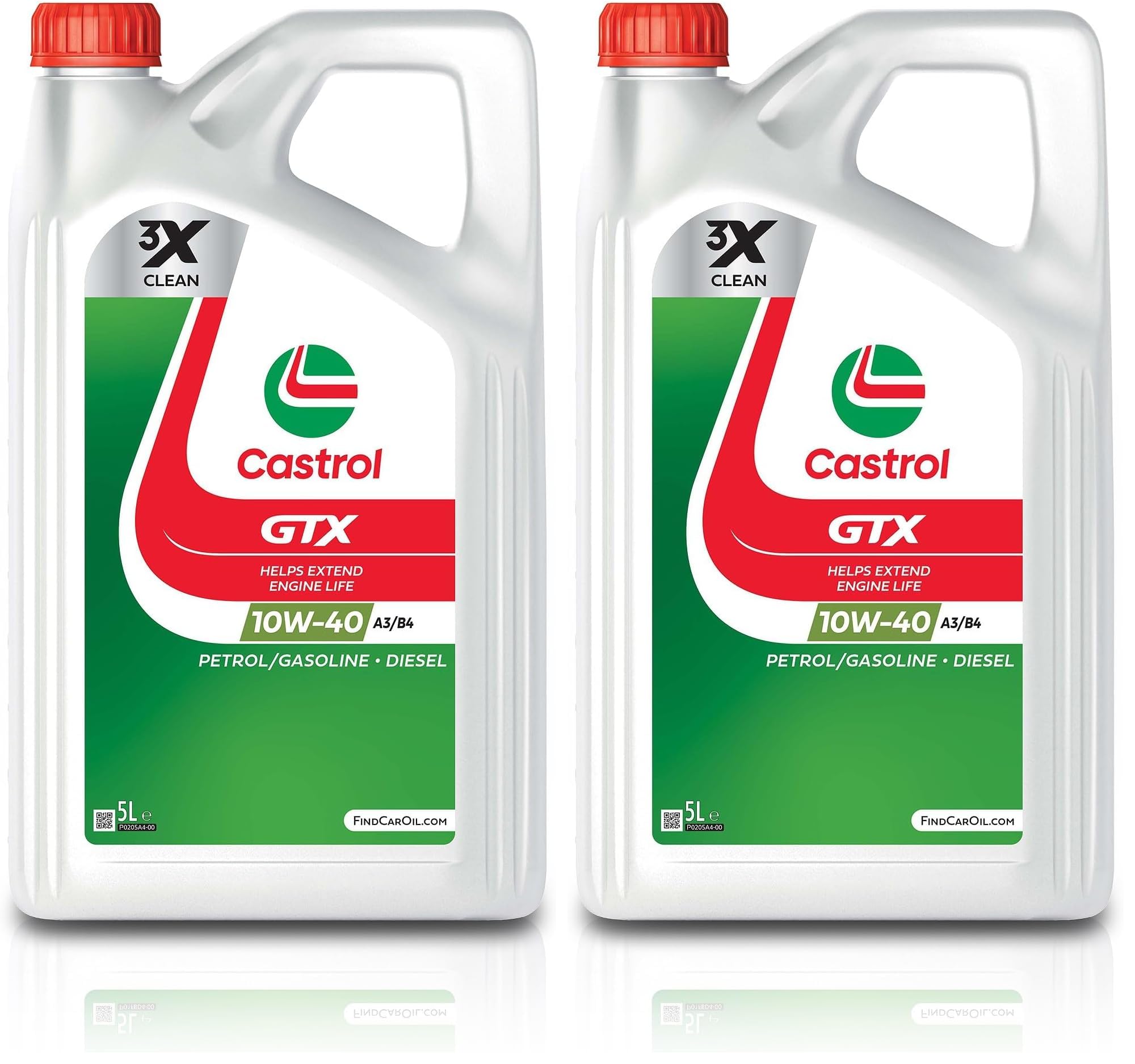 Castrol GTX 10W-40 A3/B4 Motoröl, 5L (Packung mit 2)